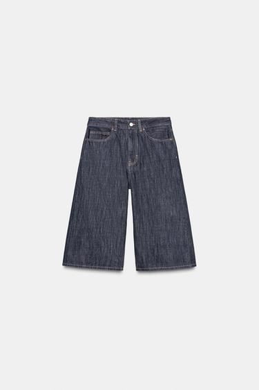 SHORT EN JEAN TRF TAILLE MI-HAUTE - Indigo foncé de Zara - Image 5