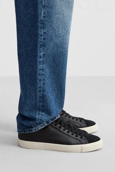 Zara LEATHER SNEAKERS - Black - Image 0