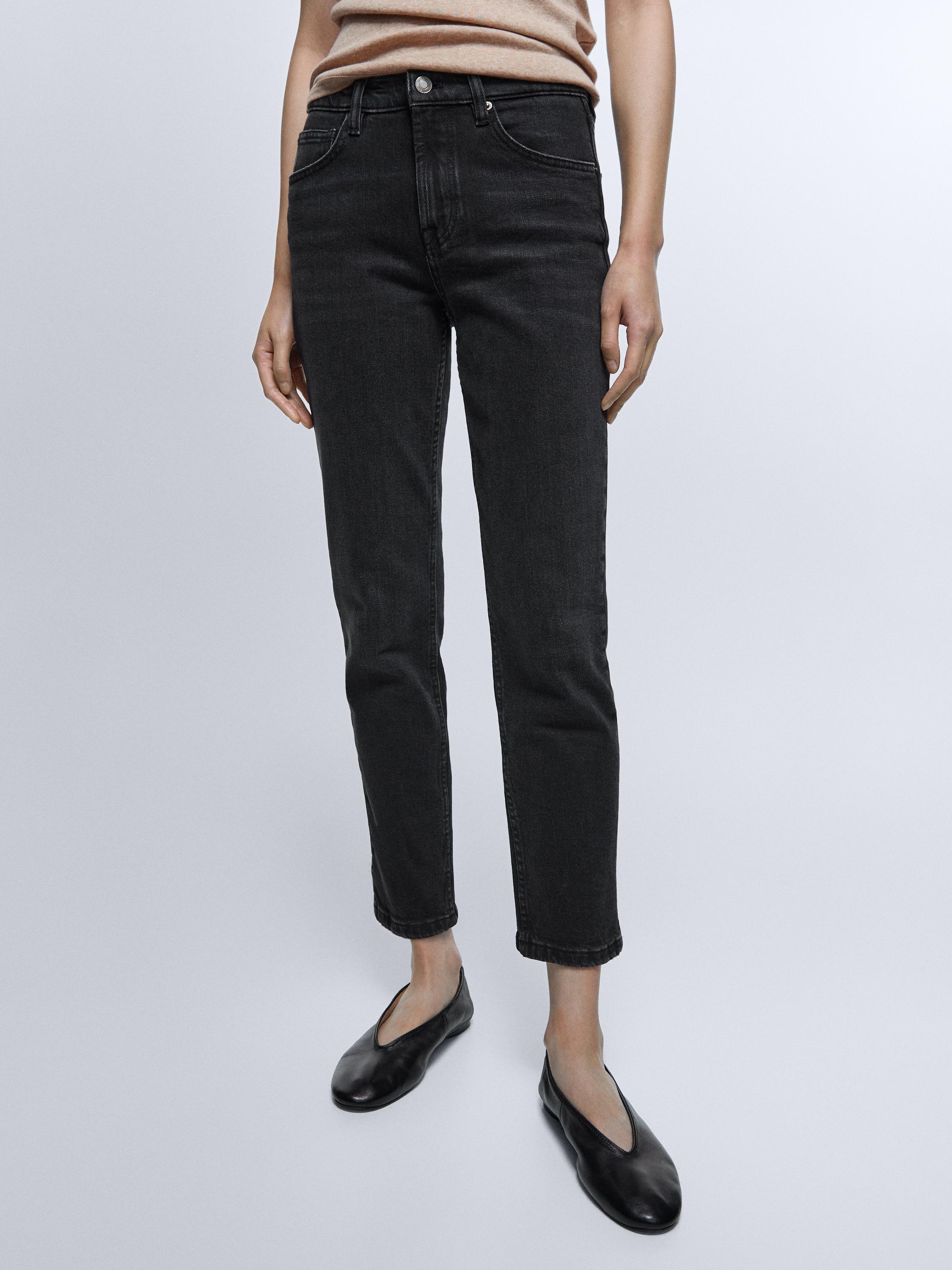 Mid-rise cropped slim fit jeans
