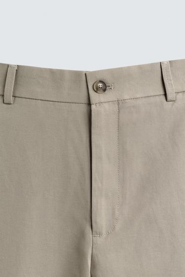PANTALON RELAXED FIT COTON ET LIN - Vison de Zara - Image 8