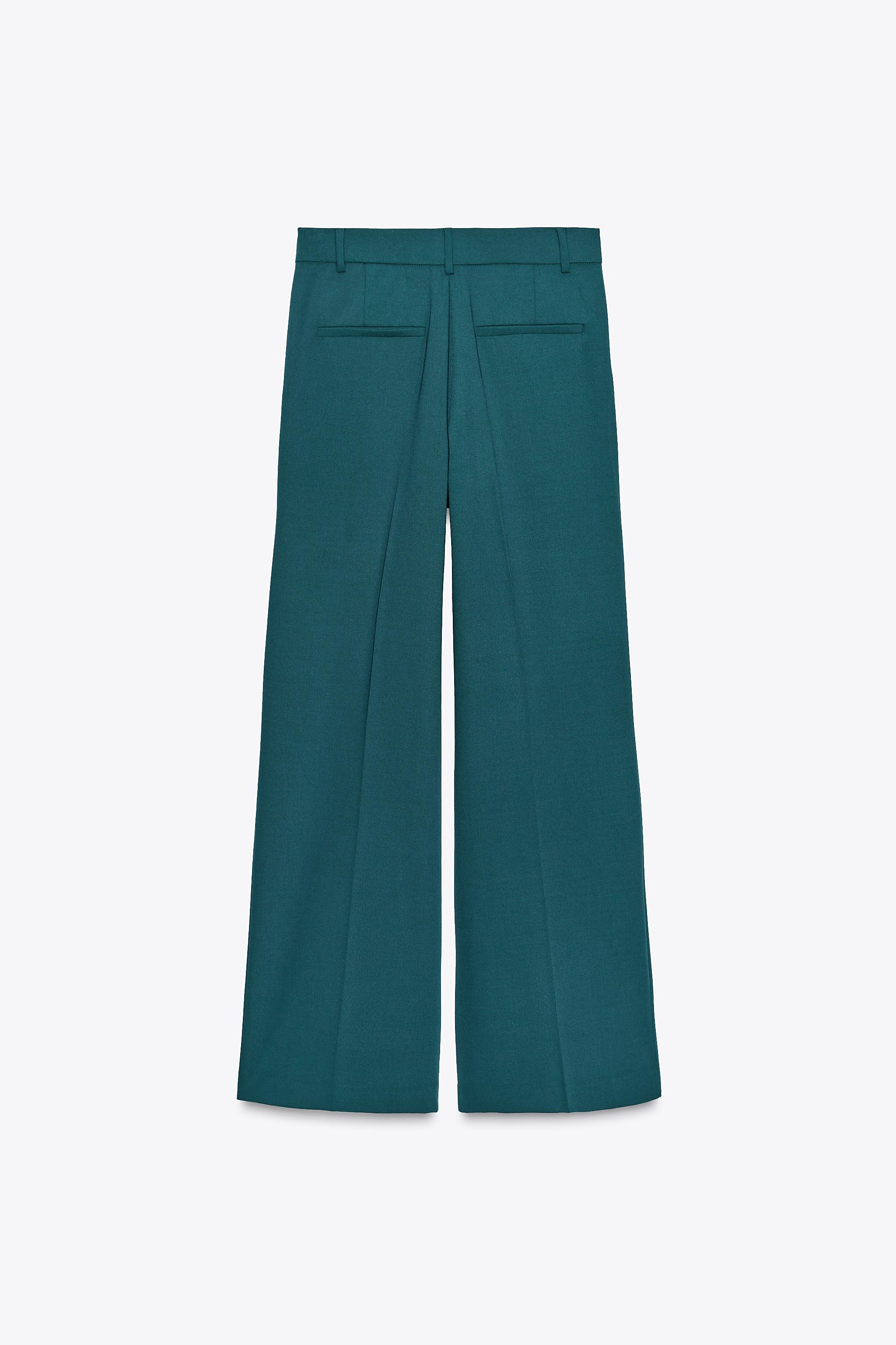 ZARA【NEW】DOUBLE PLEAT TROUSERS WITH FLAPS ZARA WOMAN SS25 BLACK DOUBLE PLEAT FLAP PANTS ALL SIZES 4661