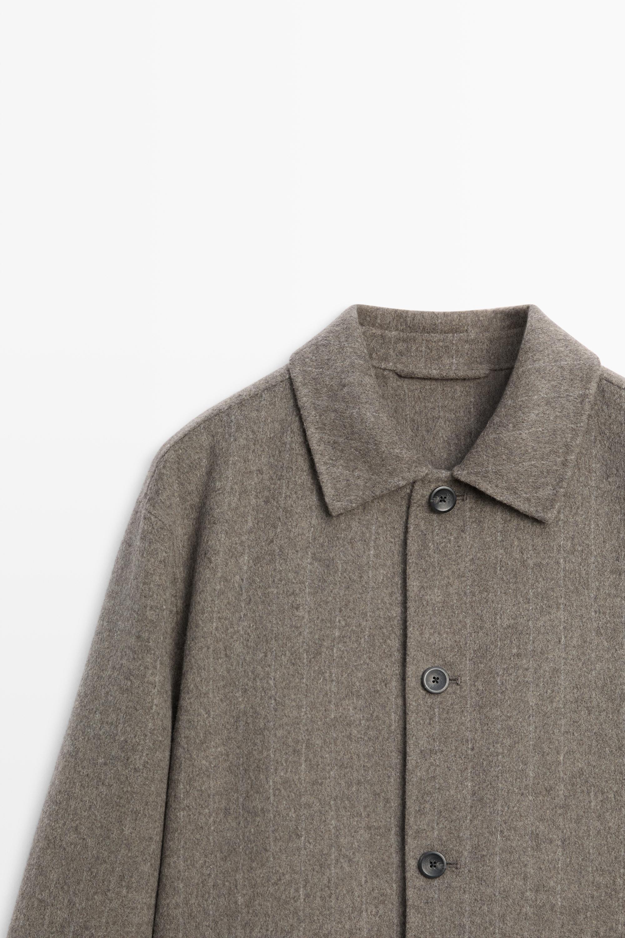 Blouson rayé en laine mélangée