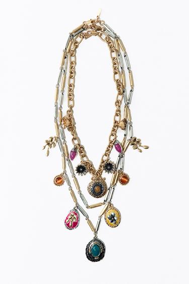 LOT DE 3 COLLIERS CHARMS COMBINÉS - Or / Argent de Zara