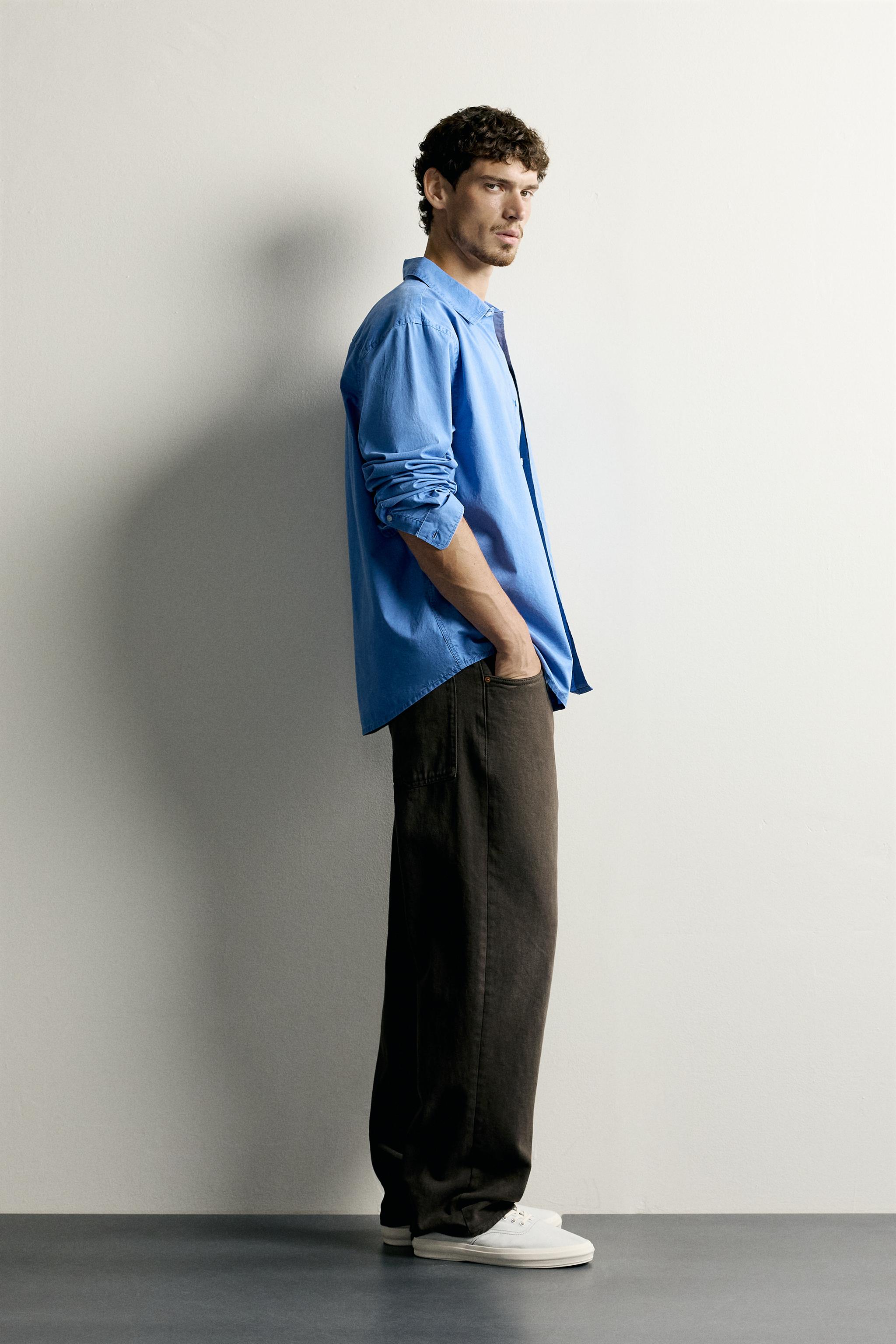 CHEMISE DÉLAVÉE COUPE DÉCONTRACTÉE