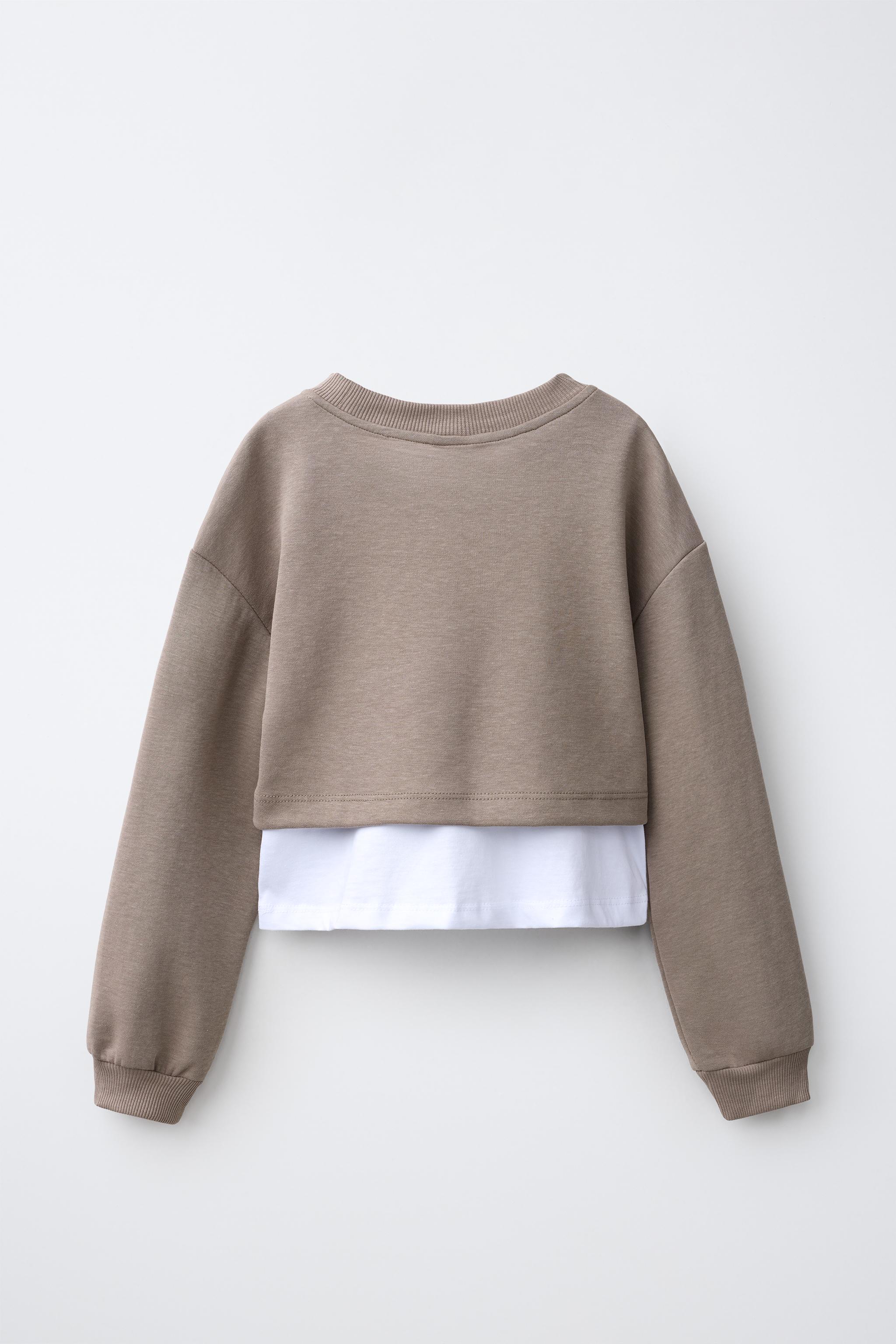 INTERLOCK DOUBLE SWEATSHIRT AND WIDE-LEG PANTS SET