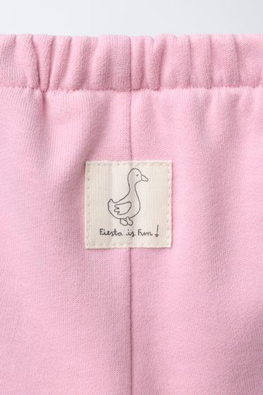 PLUSH BAGGY TROUSERS WITH LABEL - Pale pink de Zara - Image 3