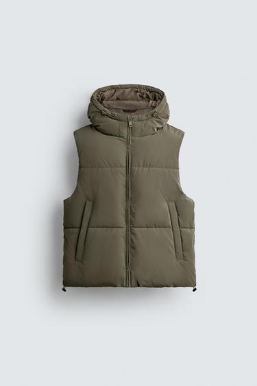 CHALECO ACOLCHADO ENGOMADO - Khaki claro de Zara
