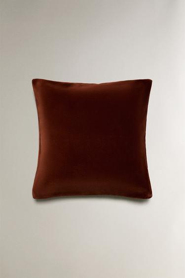 PLAIN VELVET CUSHION COVER - Terracotta by Zara