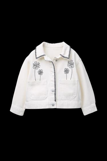 JEANSJACKE MIT BLUMENSTICKEREI - Cremefarben von Zara - Bild 0