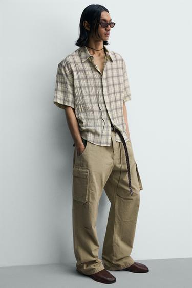 RELAXED FIT CARGO TROUSERS - Sand by Zara - Image 4