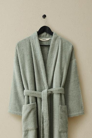 (420 GXM²) PEIGNOIR COTON PREMIUM - Bleu / Vert de Zara - Image 5