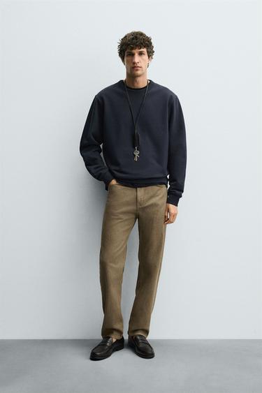 REGULAR FIT COTTON TROUSERS - camel by Zara - Image 0