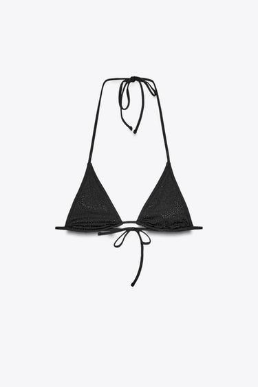 HAUT DE BIKINI TRIANGLE STRASS - Noir de Zara - Image 4