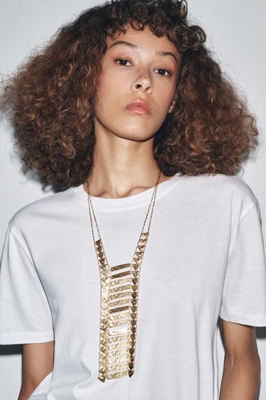 Zara METAL PLATE NECKLACE - Golden