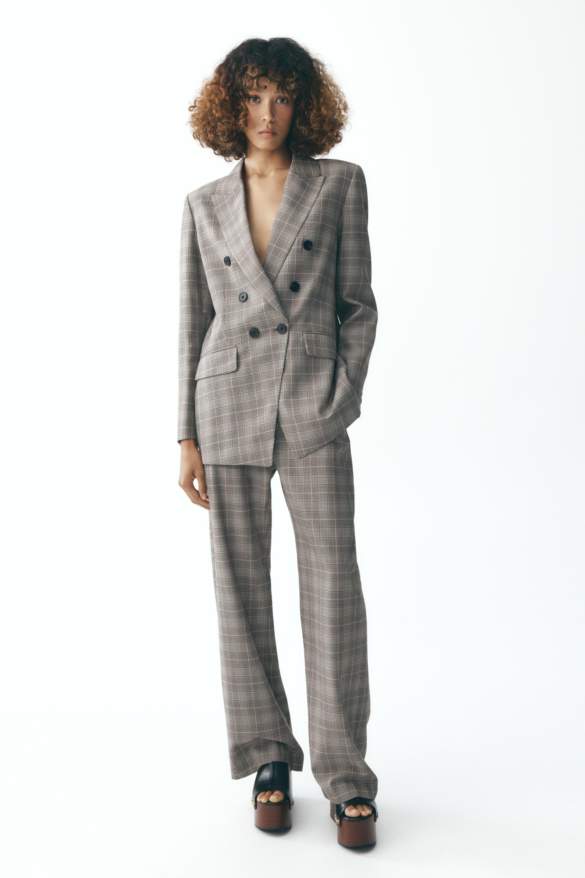 ZW COLLECTION DOUBLE-BREASTED BLAZER - Blue grey | ZARA