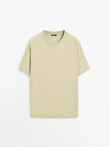 Zara 100% cotton medium weight T-shirt - Greenish