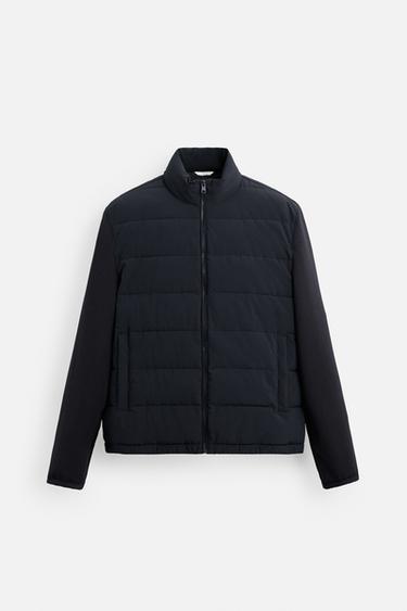 Zara PADDED COMBINATION JACKET - Navy blue
