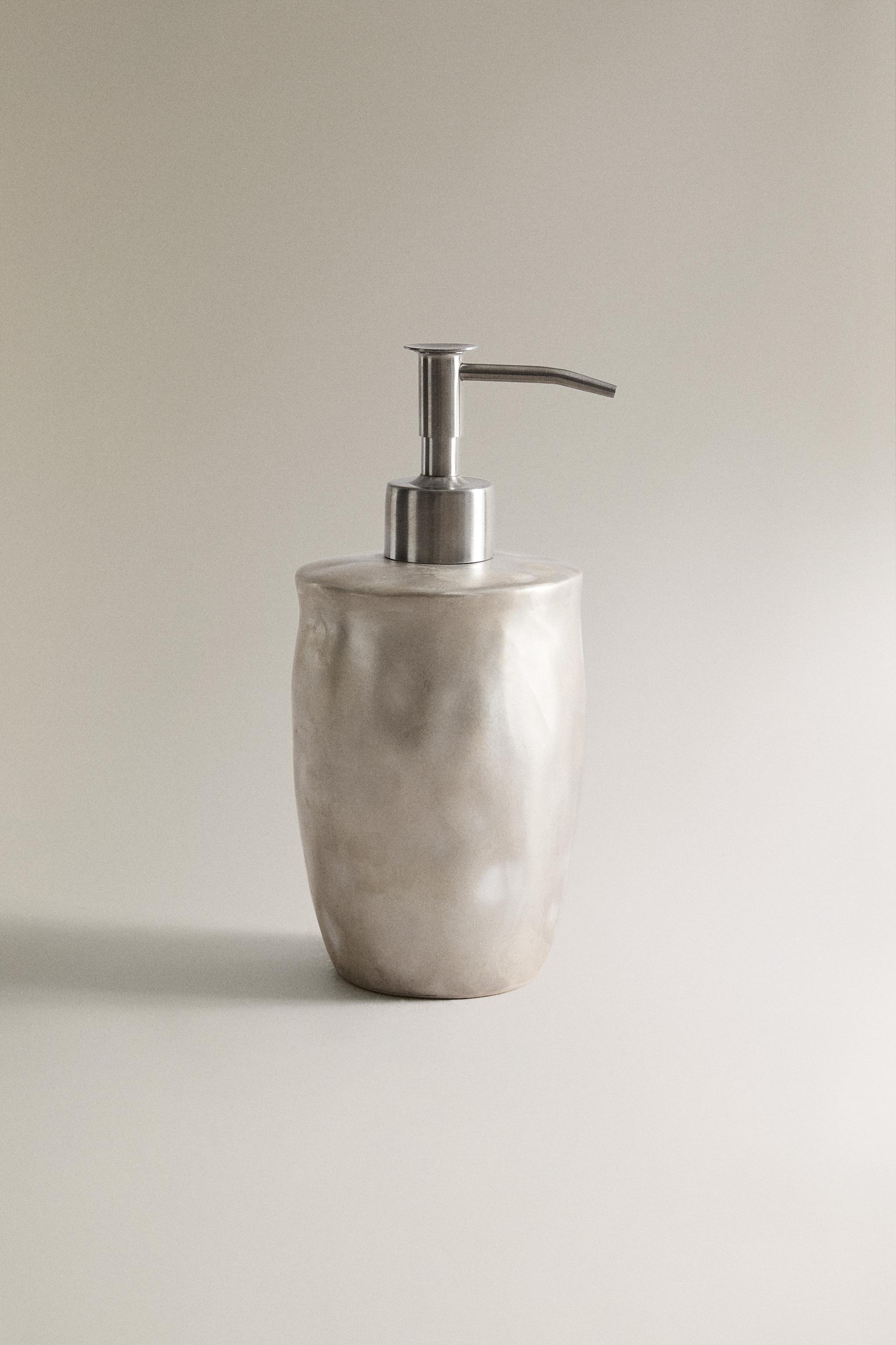 CERAMIC SHINY SOAP DISPENSER - Silver | ZARA United States
