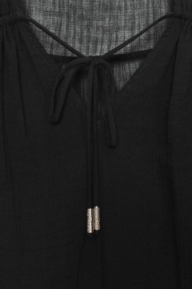 SEMI-SHEER BLOUSE - Black by Zara - Image 9