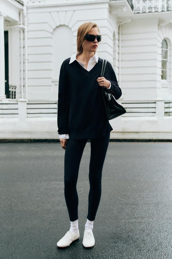 JERSEY OVERSIZE PUNTO - Marino de Zara - Imagen 0