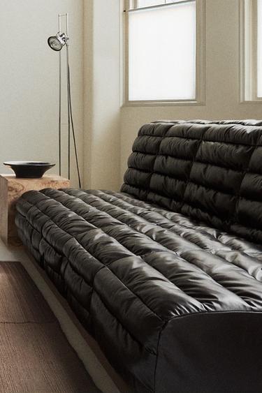 LEATHER UPHOLSTERED SOFA - Brown by Zara