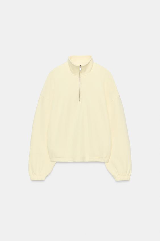 METAL ZIP SWEATSHIRT - Yellow by Zara - Image 4