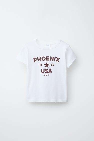 CAMISETA ESTAMPADO TEXTO - Blanco roto de Zara - Imagen 0