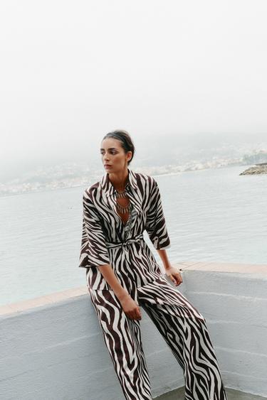 ANIMAL PRINT SAFARI SHIRT - Brown / Ecru by Zara - Image 3