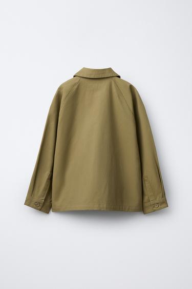 CONTRAST EMBROIDERY OVERSHIRT - Green by Zara - Image 1