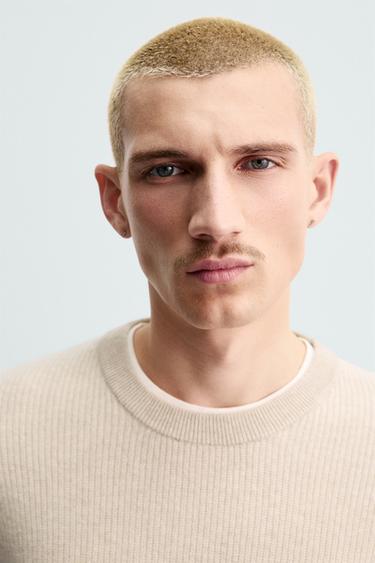 RIBBED 100% CASHMERE JUMPER - Ecru / Marl by Zara