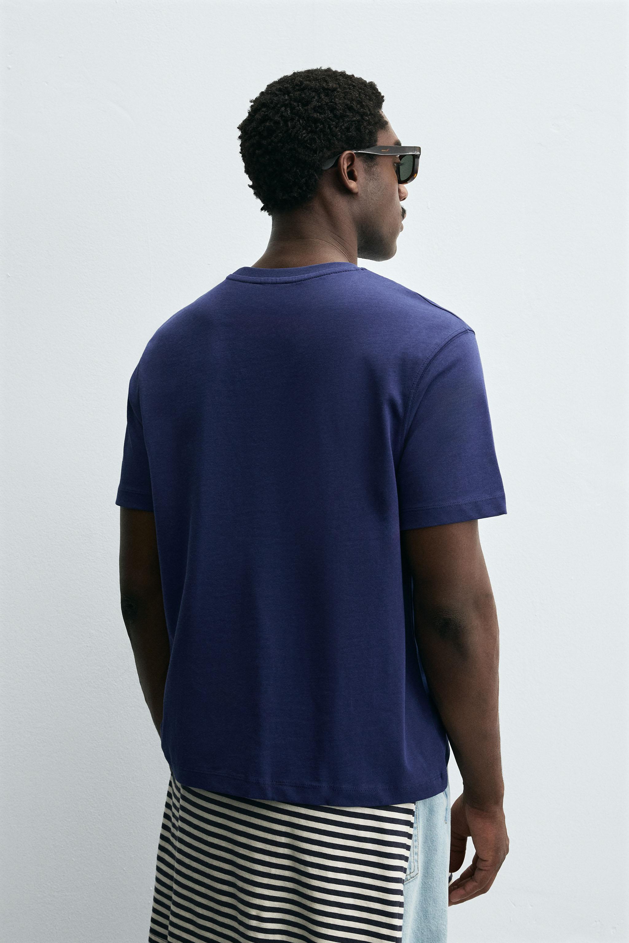 ANCHOR EMBROIDERY T-SHIRT - Navy blue | ZARA United States