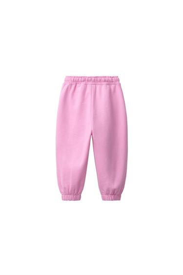 DAISY EMBROIDERED PLUSH PANTS — Chalk pink 2