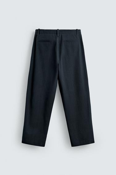 LYOCELL-COTTON BALLOON FIT TROUSERS - Mid-blue by Zara - Image 7