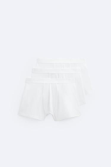 НАБОР ИЗ ТРЕХ БАЗОВЫХ ТРУСОВ-БОКСЕРОВ — БЕЛЫЙ от Zara — изображение 0