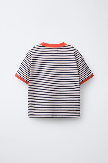 STRIPED T-SHIRT WITH LABEL - 013 by Zara - Image 1