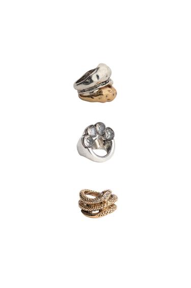 CONFEZIONE 3 ANELLI COMBINATI GIOIELLI LIMITED EDITION - Oro / Argento di Zara