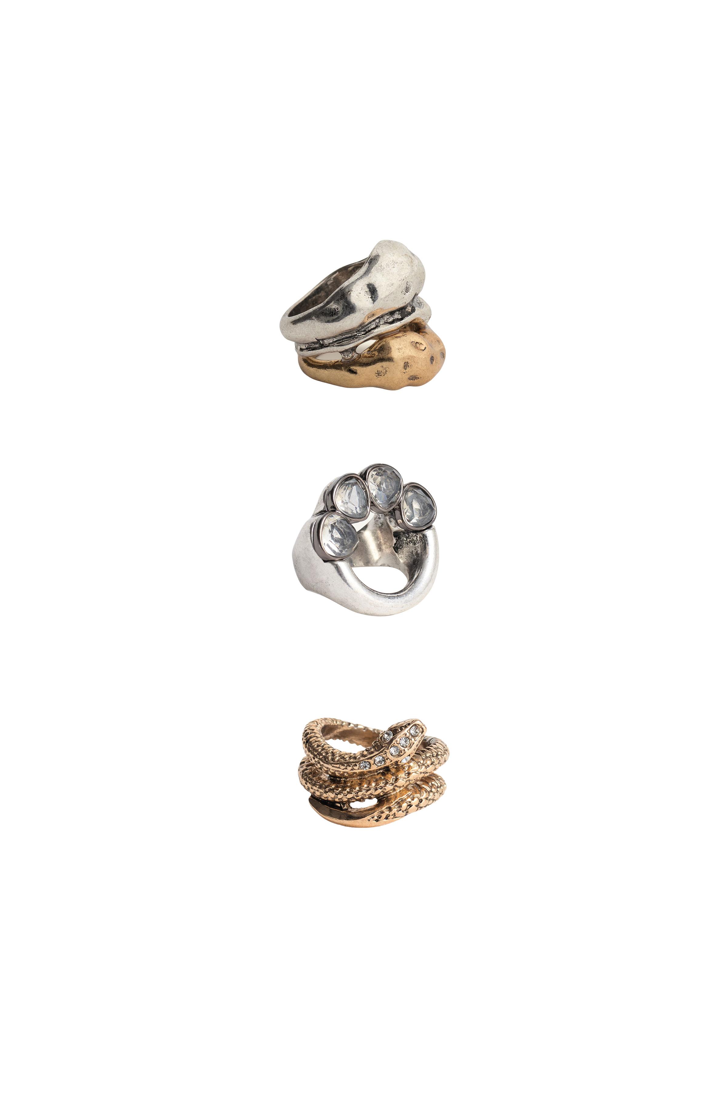 LIMITED EDITION PACK OF 3 COMBINED JEWEL RINGS
