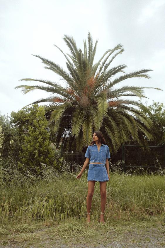 Z1975 DENIM SHIRT AND SKORT MATCHING SET ZARA United States