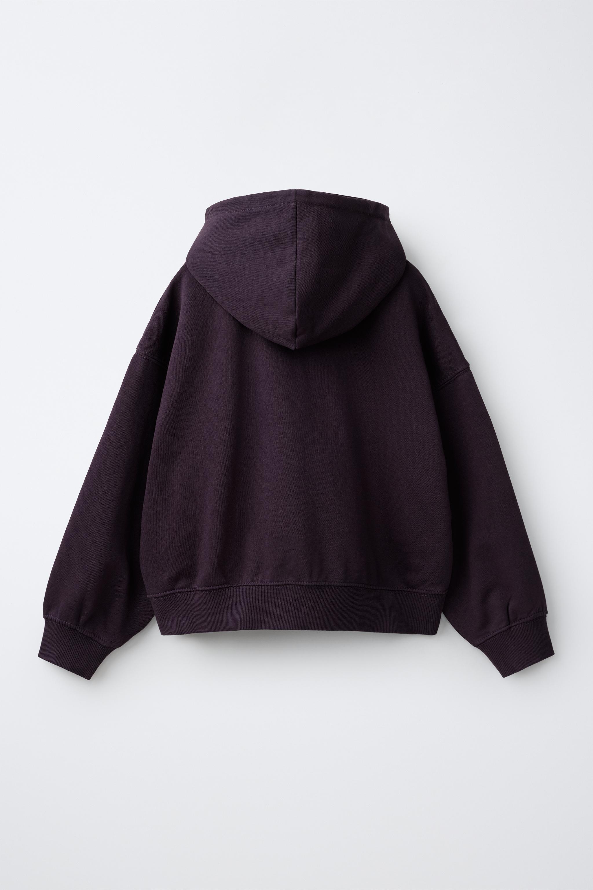 PLUSH ZIP SWEATSHIRT — Burgundy