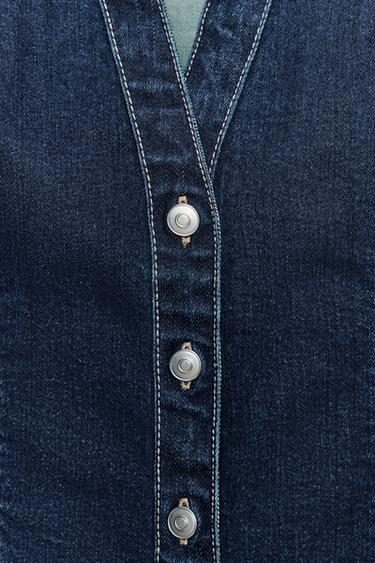 TRF FITTED DENIM SHIRT - Dark indigo by Zara - Image 6