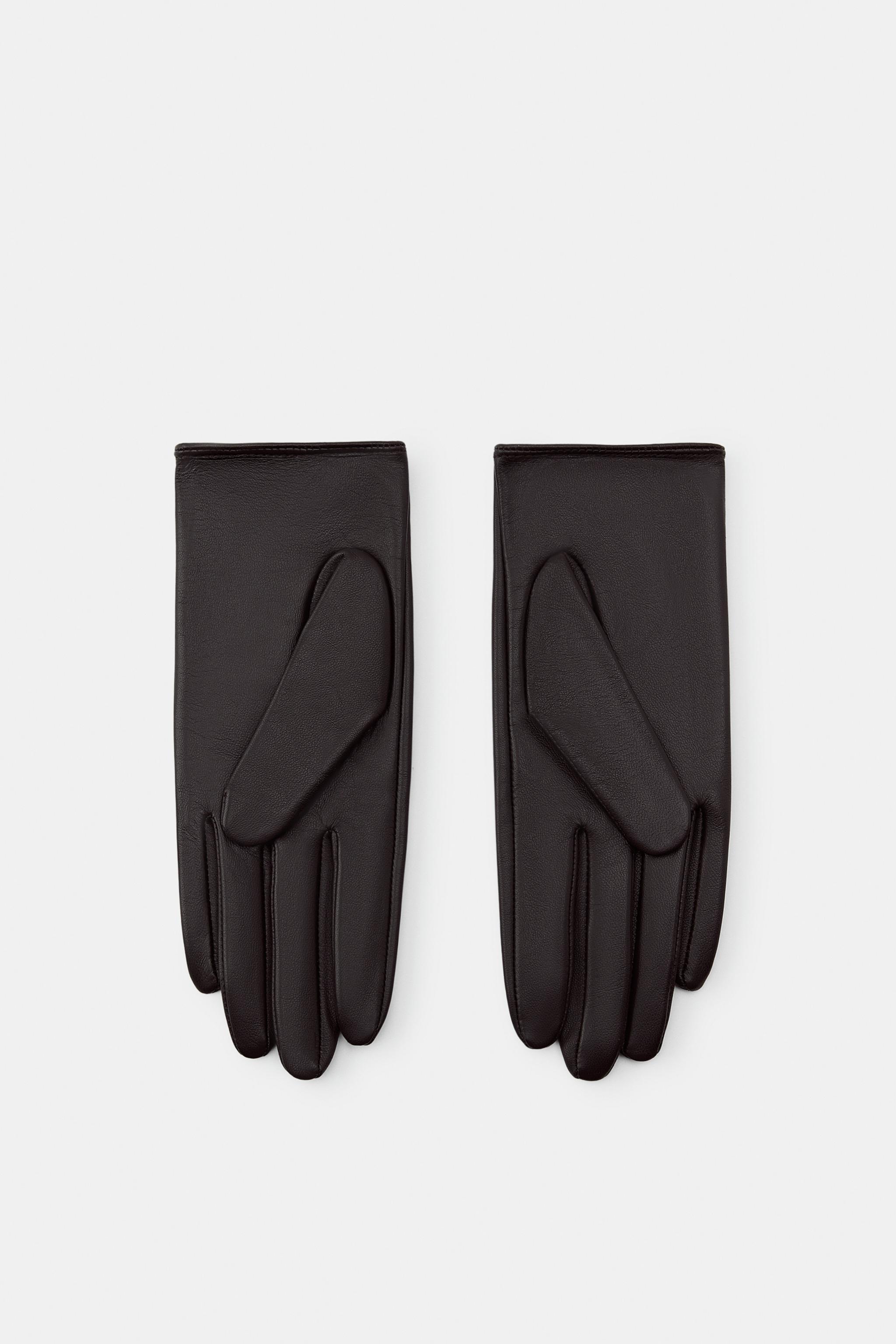100% LEATHER SHORT GLOVES WITH SPIDER DETAIL