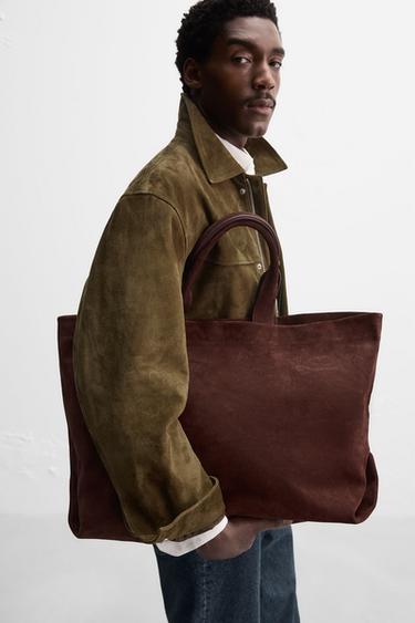 Zara LEATHER SHOPPER LIMITED EDITION - Burgundy Red - Image 0
