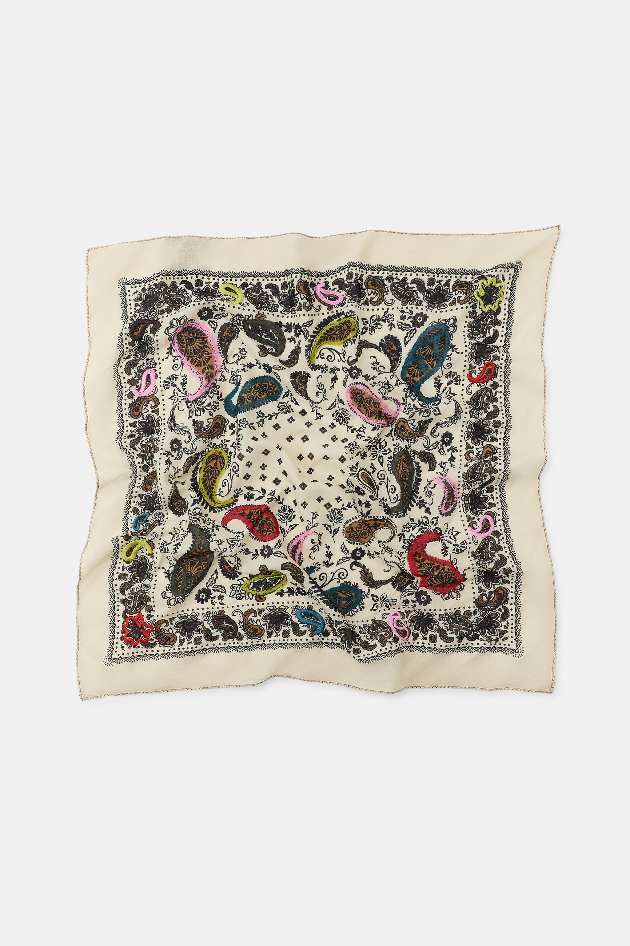 Женские аксессуары Zara PRINTED BANDANA SCARF — фото 3