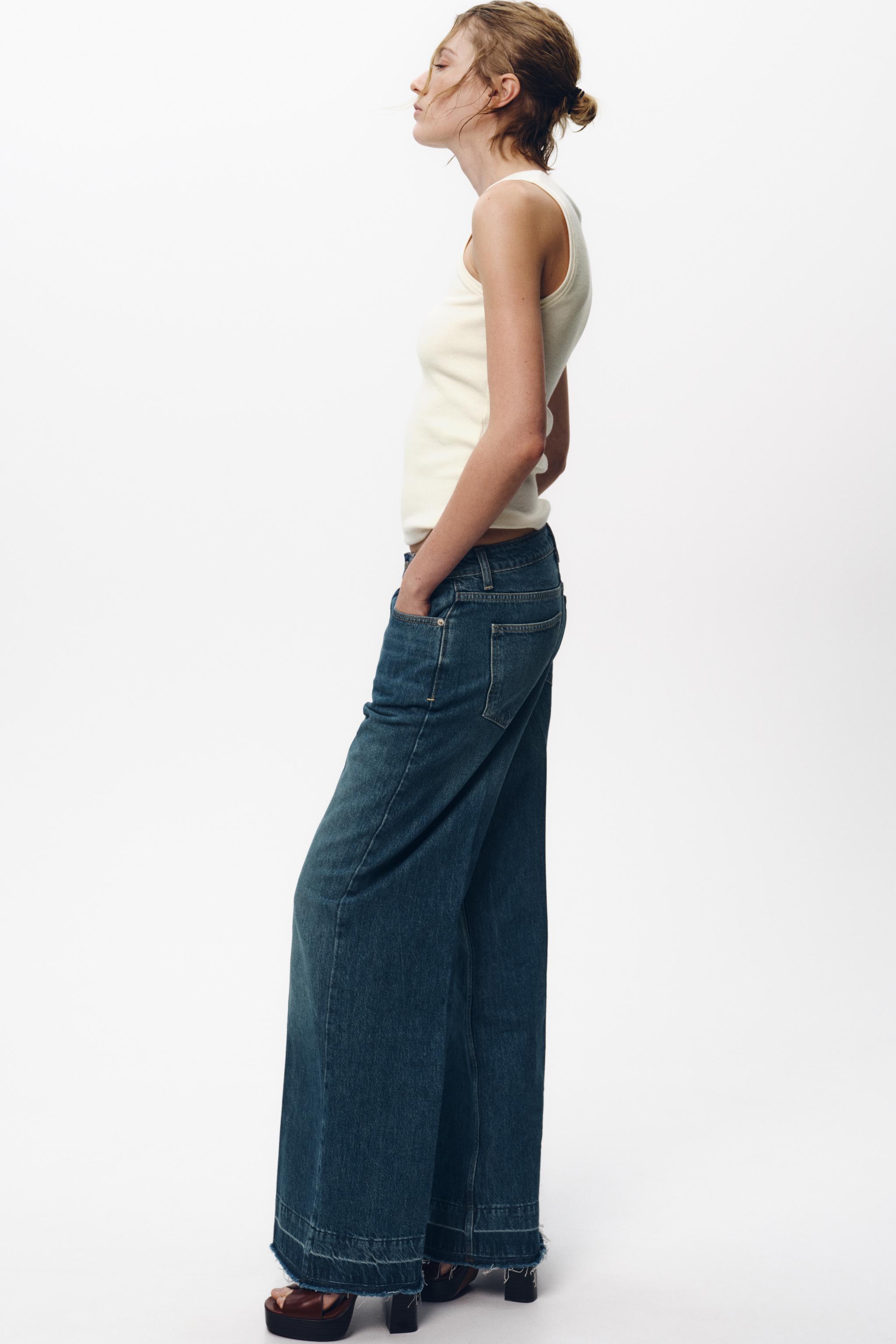 Z1975 HIGH RISE WIDE LEG JEANS - Mid-blue | ZARA United States