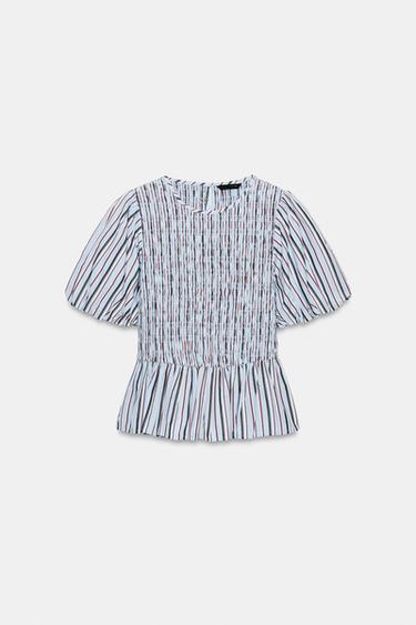 TOP À RAYURES ET NID D'ABEILLE - rayures de Zara - Image 5