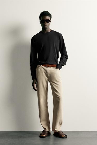 LIGHTWEIGHT LONG SLEEVE T-SHIRT - Black by Zara