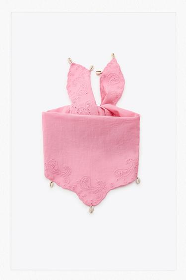 Zara SHELL DIE-CUT BANDANA - Pink