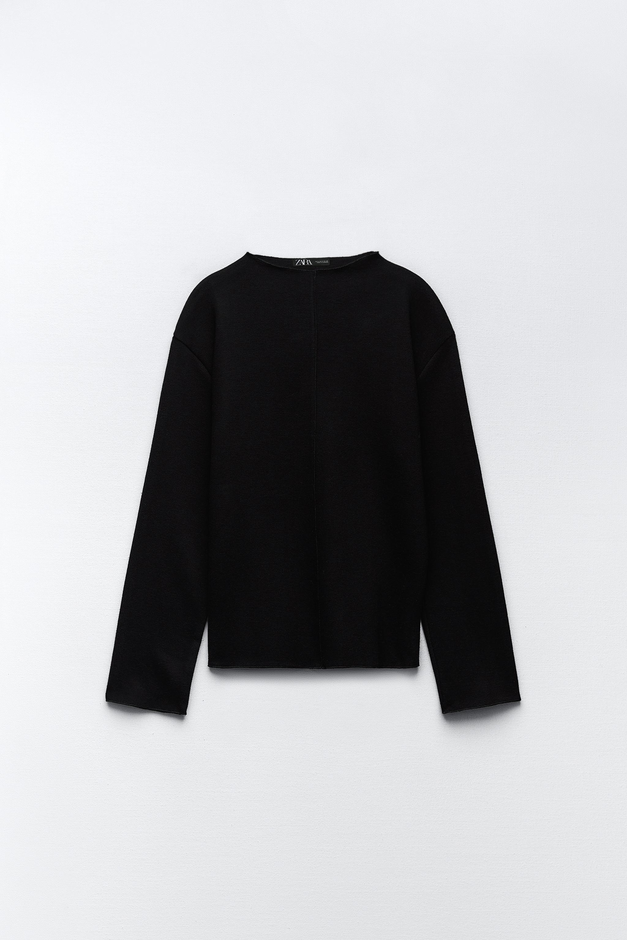 Zara black clearance sweater with pearls