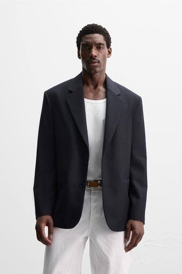 Zara LIMITED EDITION RELAXED FIT BLAZER - Navy blue