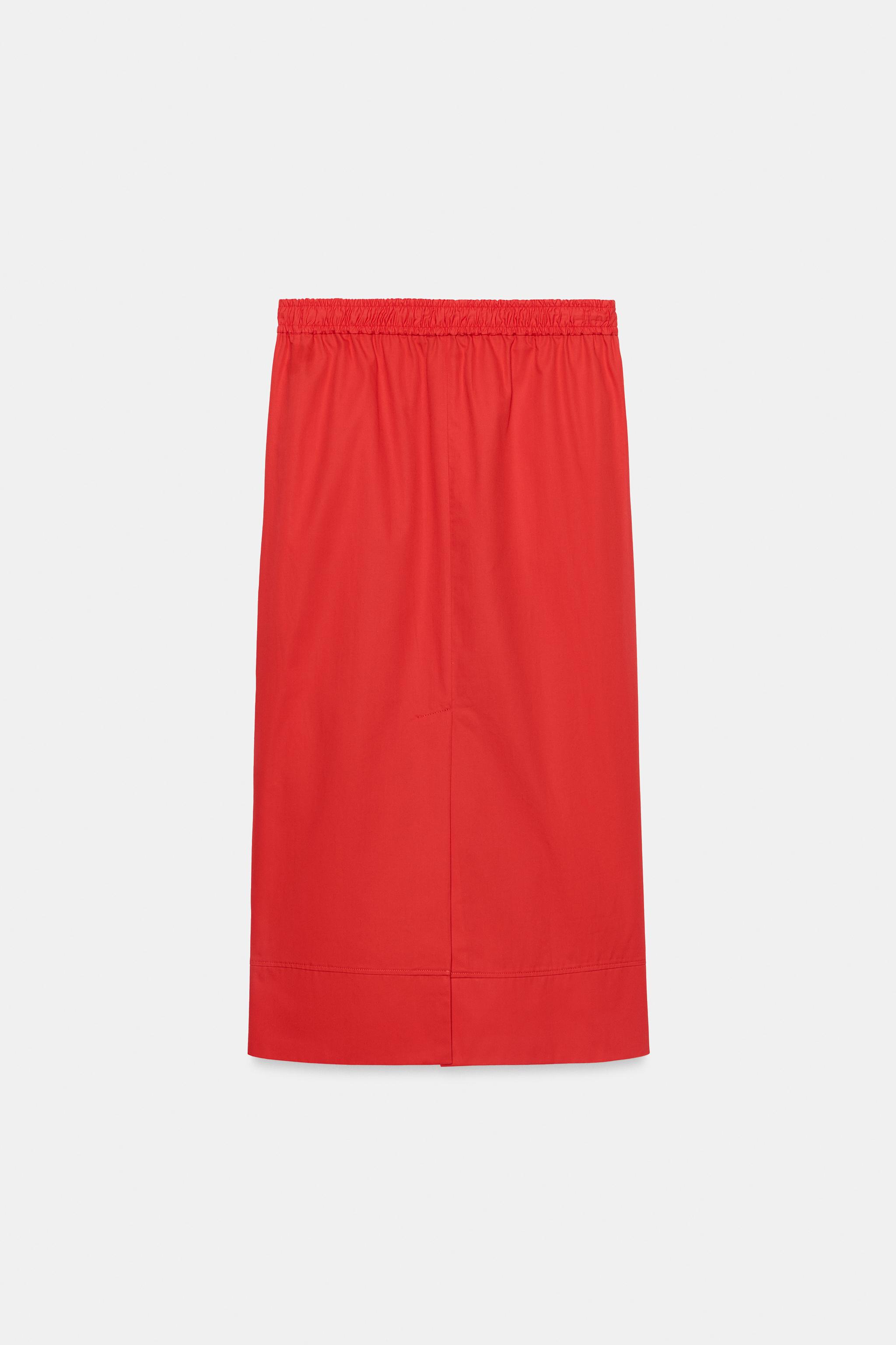 ZW COLLECTION POPLIN MIDI SKIRT